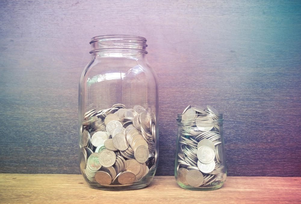 money in glass jar