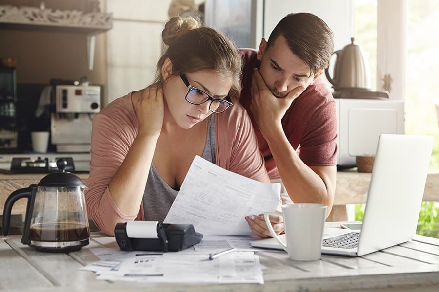 Couple looking over Documents