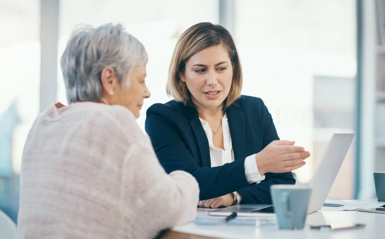 Two women in a meeting
