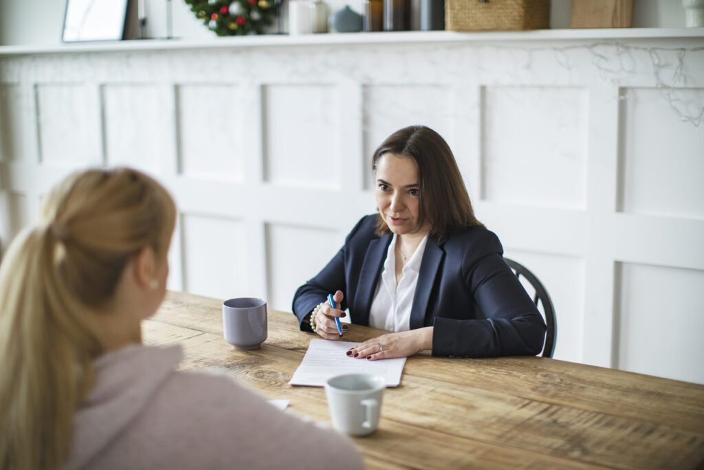 Two women in a casual meeting