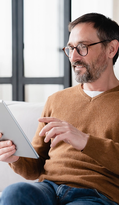 Man looking at documents